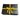 Black gift box with a yellow ribbon on a white background